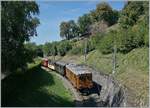 50 Jahre Blonay Chamby -  MEGA BERNINA FESTIVAL: Die Bernina Bahn BB Ge 4/4 81 (ex BB Ge 6/6 81 bzw. ab 1929 Ge 4/4 81, später RhB Ge 4/4 181) mit dem Revisionsdatum 7.9.18 fährt mit ihrem RIVIERA BELLE EPOQUE Zug von Chaulin nach Montreux und erreicht Sonzier.

8. September 2018