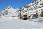 Ge 4/4 81 (BC) Erste Fahrt in eigener Kraft über den Bernina-Pass.