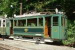 BC Museumsbahn - ex SSB Ce 2/2 52 am 19.05.1997 in Depot Chaulin - Tram-Triebwagen - Baujahr 1914 - SWS/MFO - 76 KW - Gewicht 12,00t - Sitzpltze 20 - LP 9,42m - zulssige Geschwindigkeit 35 km/h -