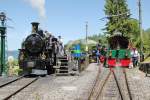 Museumsbahn Blonay-Chamby.Grosse Betriebsamkeit an der Kohle u.Wasserstation.