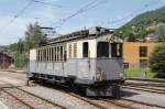 Museumsbahn Blonay-Chamby.Triebwagen der ex.Leuk-Leukerbad Bahn ABFe 2/4 Nr.10  beim umsetzen in Blonay.07.06.14