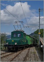 Festival Suisse de la vapeur 2016: Doch zu meiner Freude werden auch allerlei elektrische Fahrzeuge eingesetzt. Die +GF+ Ge 4/4 N° 75 dient sonst meist im Rangierdienst in Chaulin, zeigte sich aber dieses Jahr vor Reisezügen in Blonay und, wie hier zu sehen in Chamby.
15. Mai 2016