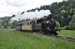 Die Damplok Ed 3/4 der DBB (Dampfbahn Bern) bei Sumiswald-Grünen. Foto aufgenommen am 10.6.17.