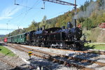 DVZO Nebenbahntreffen in Bauma.Lok Ed3/4 51 und MThb Lok Ec3/5 3 mit einem Zug bei der Ausfahrt in Bauma.16.10.16