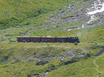 DFB - Dampfzug unterwegs nach Gletsch kurz nach dem Verlassen des Furkatunnel am 04.08.2017