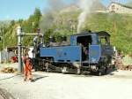 Lok Nr.9  Gletschhorn  beim Wasser nehmen.Realp 14.07.05