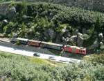 MGB - Zahnrad Diesellok HGm 4/4 61 mit Extrazug unterwegs nach Oberwald am 17.08.2013