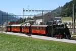 Ein Zug der DFB mit der HG 3/4 9 in Oberwald; 07.08.2016