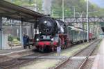 Dampflok 50 3673 ex.DR(Borsig 1941)mit Extrazug nach Erstfeld am 07.03.12 in Bellinzona.Hinten am Zug helfen Ae 6/6 11421 und Be 4/4 Nr.14 ex.BT,SOB