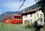 RhB Oberleitungsberprfungsfahrt 9930 von Castione-Arbedo nach Cama vom 29.08.1995 in San Vittore mit BDe 4/4 491.