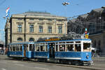 Tramparade vom 21.05.2017 anlässlich 50 Jahre Verein Tram-Museum Zürich/10 Jahre Museum Burgwies: Ce 4/4 321 mit C 679 beim Bahnhofplatz.