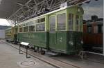 Ce 2/2 mit der Betriebsnummer 2 der Uetlibergbahn aus dem Jahre 1923 und dem Anhnger C 41 aus dem Jahre 1924 im Verkehrshaus Luzern. Die Aufhanme stammt vom 17.04.2012.