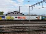 SBB / COOP - Mobiler Verkaufsladen Coop(ex MC Donalds Speisewagen) S 50 85 89-75 750-1 abgestellt in Cornaux am 08.03.2012  ..