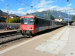 SBB - Steuerwagen BDt 50 85 82-33 931-5 an der Spitze eines Regios bei der ausfahrt aus dem Bahnhof Bellinzona am 18.09.2013