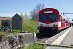 Der Bt 922 des VPM der am 27.4.24 im Bahnhof Schwarzenburg steht.