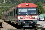 Der OeBB Ersatzpendel mit dem führenden ABDt 197, B Jumbo 629 und der stossenden Re 420 160 die am 15.9.24 den Bahnhof Oensingen erreichen.