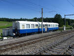 N-Clup Busswil  - Ehemaliger SBB Personenwagen als Clup-Wagen einer Modelleisenbahn Gruppe abgestellt auf einem ehemaligen Anschluss Geleise des Bahnhof Busswil im Busswil am 18.05.2022