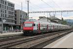 Bt (50 85 26-9491-2 CH-SBB) mit Zuglok Re 460 110-0  Mariaberg  als IC 967 (IC 61) von Basel SBB (CH) nach Interlaken Ost (CH) steht im Bahnhof Liestal (CH) auf der Hauensteinstrecke (500).