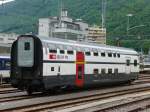 SBB - Doppelstockwagen AD 50 85 86-91 004-3 abgestellt im Bahnhofsareal von Biel/Bienne am 10.06.2009