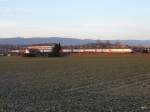 SBB - IR von Bern nach Biel im letzten Sonnenlicht unterwegs bei Aegerten / Brgg am 11.02.2011