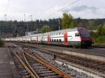 SBB -  IC bei der durchfahrt in Gwatt am 10.10.2014