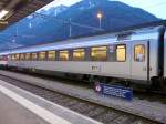 SBB - Personenwagen 2 Kl. Bpm 61 85 20-90 308-6 im Bahnhof Chur am 01.01.2010 um 17.50 Uhr Belichtungsdauer: 0.125 s (10/80) (1/8), Blende: f/2.8, ISO: 200, Brennweite: 4.60 (46/10)

