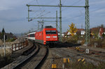 DB/SBB: BR 101 mit Wagen der SBB am Haken als IC Hamburg-Basel bei Haltingen am 20.