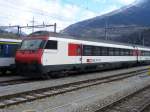 SBB - Steuerwagen Bt 50 85 28-94 979-7 abgestellt im Bahnhofsareal von Brig am 10.03.2007