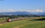 IC 882 (Lugano-Zürich HB) mit Schublok Re 460 046-6 bei Mühlau 23.6.20