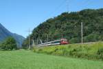 IR 769 geschoben von der Re 460005  RailAway  am 25.07.2007 zwischen Ziegelbrcke und Weesen.