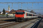 IC Steuerwagen Bt 50 85 28-94 937-5 durchfährt den Bahnhof Rupperswil.