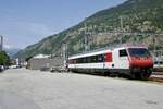 Der Bt 969-8 der SBB der am 17.6.23 beim Bahnhof Brig abgestellt ist.