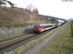 Bt 50 85 28-94 936-7 an der Spitze des IC 726 nach Genf-Flughafen am 16.3.2013 zwischen Grandvaux und Bossire.