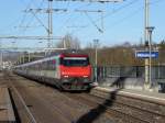 SBB - IC bei der durchfahrt im Bahnhof Münsingen am 24.12.2015