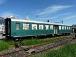 Clupwagen des Eisenbahn- Amateur- Clup- Sargans  Ex SBB Personenwagen B 50 85 20-33 009-5 abgestellt im Bahnhofsareal von Sargans ..