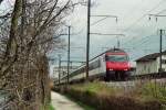 IC Schaffhausen-Bern bei Glanzenberg im Mrz 2005.