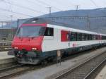 SBB - Steuerwagen Bt 50 85 28-94 983-9 im Bahnhof Biel am 26.03.2014