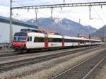 SBB - Regio nach Locarno bei der ausfahrt von Giubiasco am 27.02.2015