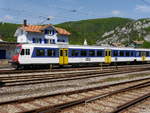 OeBB - Steuerwagen Bt 50 85 80-34 000-9 im Bahnhofsareal von Balsthal am 28.04.2018