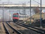 SBB - RE von Delle nach Biel bei der Durchfahrt im Bahnhof Pieterlen am 29.01.2011