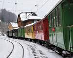 50 Jahre Blonay - Chamby Museumsbahn:  Anlässlich des Beginns des Jubiläumjahes der BC fuhr die MOB GDe 4/4 Nr.