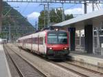 SBB - Einfahrender Regio im Bahnhof Visp an der Spitze der Steuerwagen ABt 50 85 39-43 951-5 am 14.08.2015