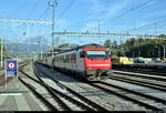 Bt (50 85 28-94 901-1 CH-SBB) mit Schublok Re 460 038-3  Hauenstein  als IC 882 (IC 2) von Lugano (CH) nach Zürich HB (CH) erreicht den Bahnhof Arth-Goldau (CH) auf Gleis 8.
[20.9.2019 | 17:30 Uhr]
