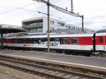 SBB - Infozug für Schulen Wagen X 60 85 99-33 821-7 abgestellt im Bahnhof Lyss am 12.02.2016