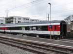 SBB - Infozug für Schulen Wagen X 60 85 99-70 302-2 abgestellt im Bahnhof Lyss am 12.02.2016