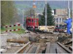 Durch den Umbau und Erweiterung des Bahnbergangs ber die Thalerstrasse wurde die Endstation Heiden 200m Richtung Rorschach verschoben und eigens ein Holzperron errichtet.