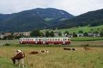 CJ La Traction Chemins de fer du Jura: CFe 4/4 601 + Ct4 702 ( train des horlogers ), Nachmittagszug Pré-Petitjean-Glovelier, Glovelier, 8.