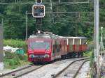 RHB-Zug auf dem doppelspurigen Adhsionsabschnitt der SBB zwischen Rorschach Hafen und Rorschach Bf. August 2005