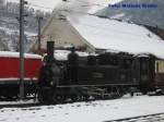 Eb 2/4 der SBB- Historic beim Aufheitzen in Balsthal, am 20.12.08