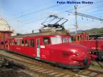 RBe 2/4 202 vor dem Depot Balsthal im Sonnenaufgang am 18.04.09 vor einer Extrafahrt